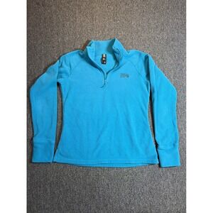 Mountain Hardwear Womens Microfleece Quarter Zip Pullover Blue Turquoise Size M